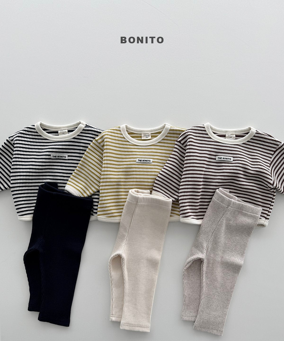 Bonito Stripe Waffle Leggings Set 2