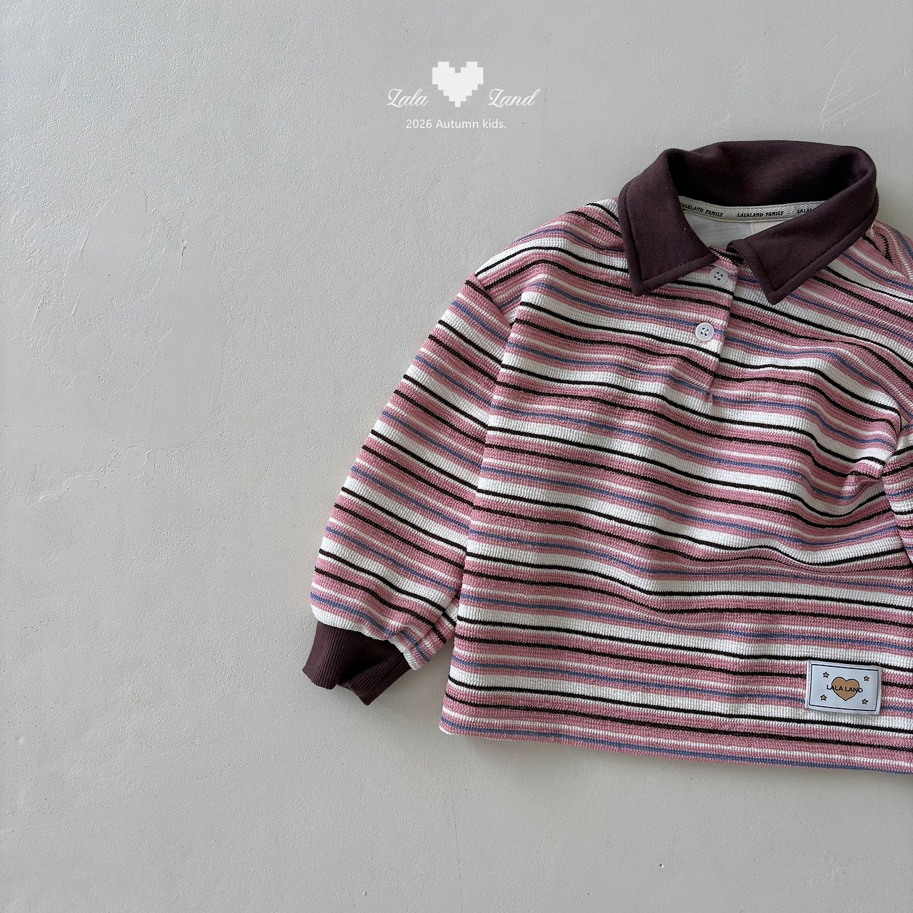 Lalaland Pig Stripe Collar Tee