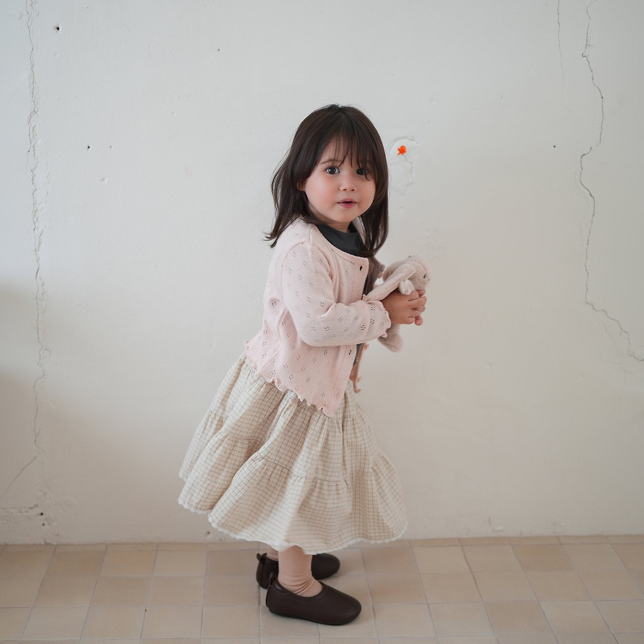 Buttercup Check Tiered Skirt