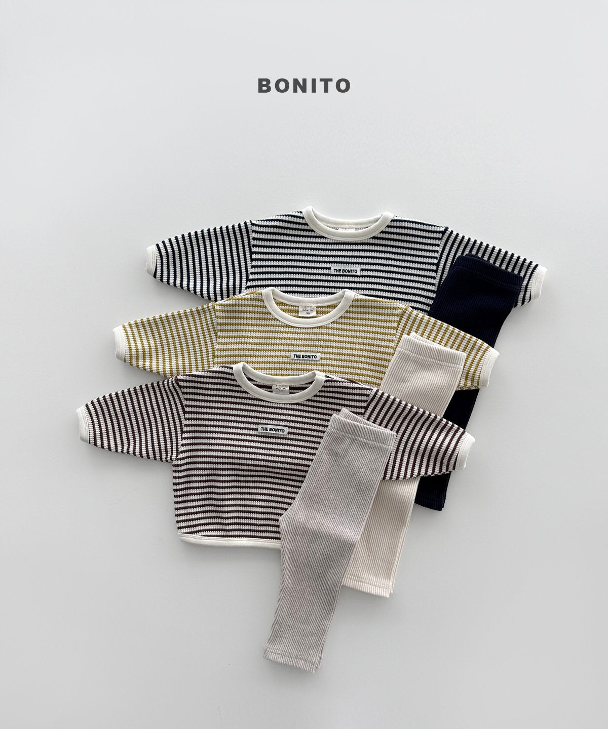 Bonito Stripe Waffle Leggings Set 3