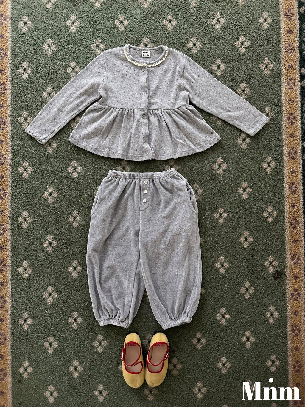 Minimal Velour Button Jogger Pants
