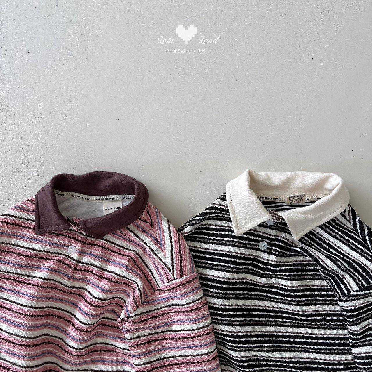 Lalaland Pig Stripe Collar Tee
