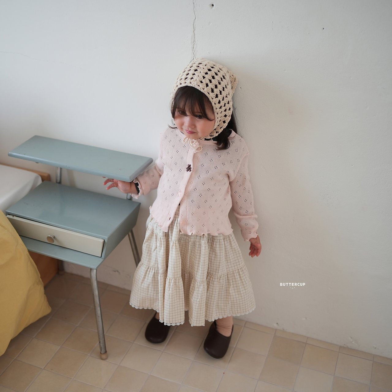 Buttercup Check Tiered Skirt