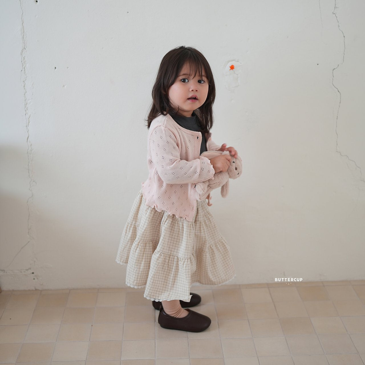 Buttercup Check Tiered Skirt