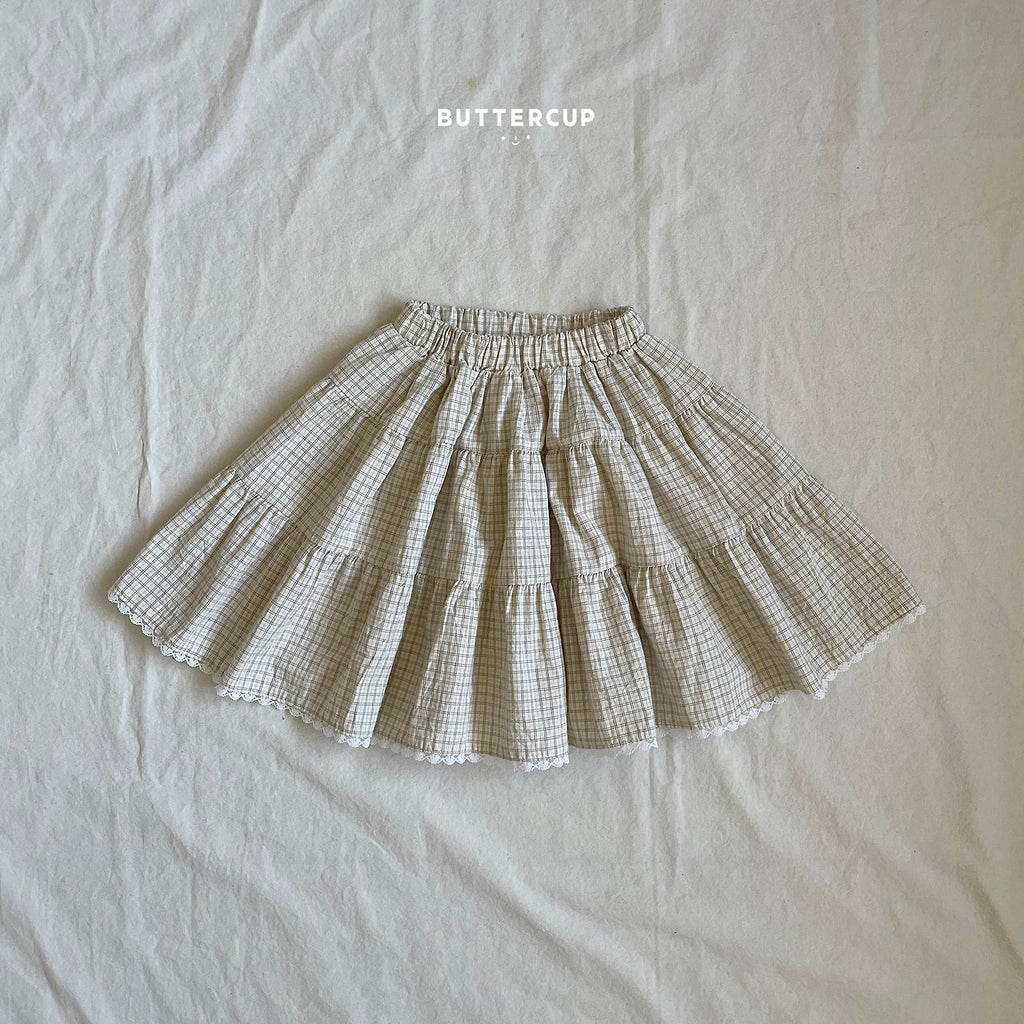 Buttercup Check Tiered Skirt