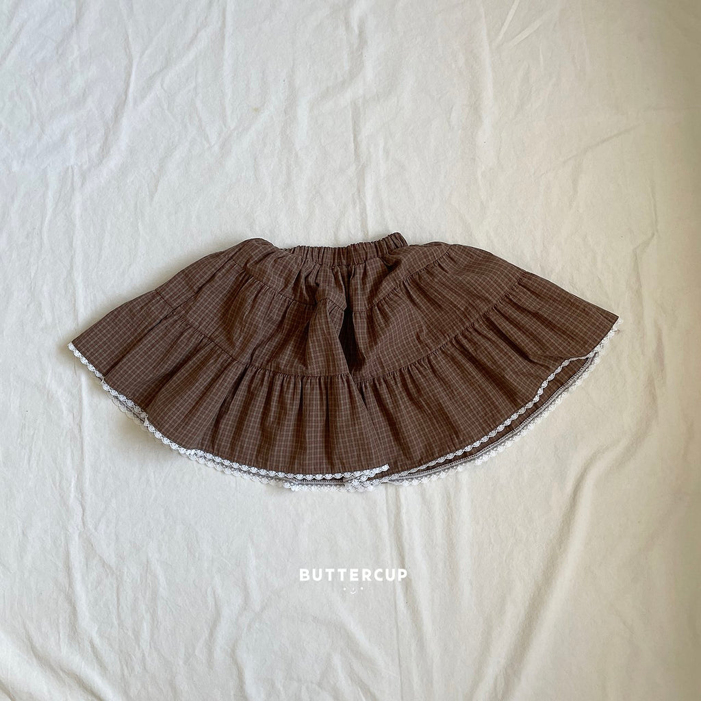 Buttercup Check Tiered Skirt