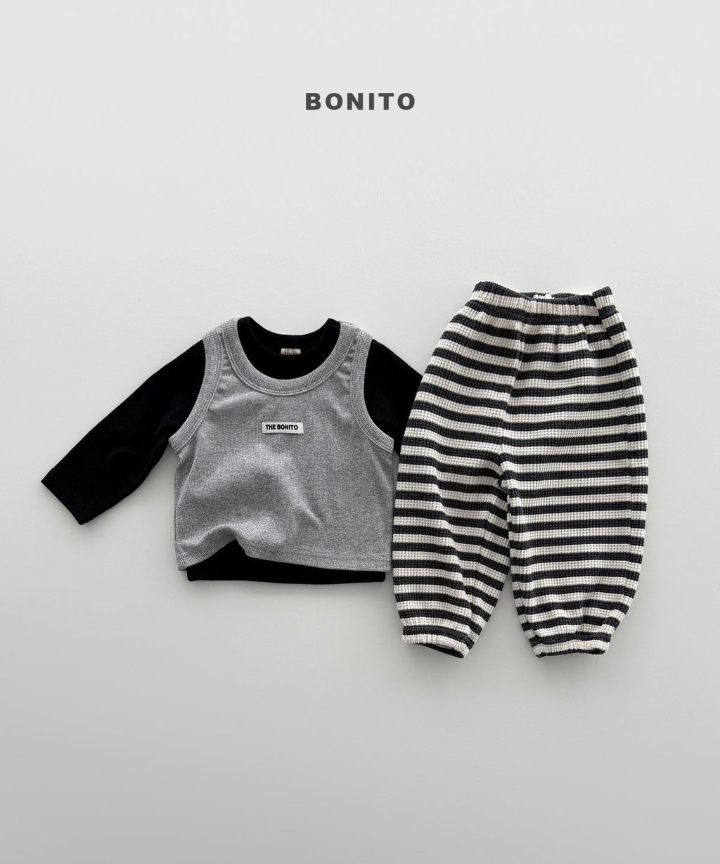 Bonito Stripe Waffle Jogger Pants 10