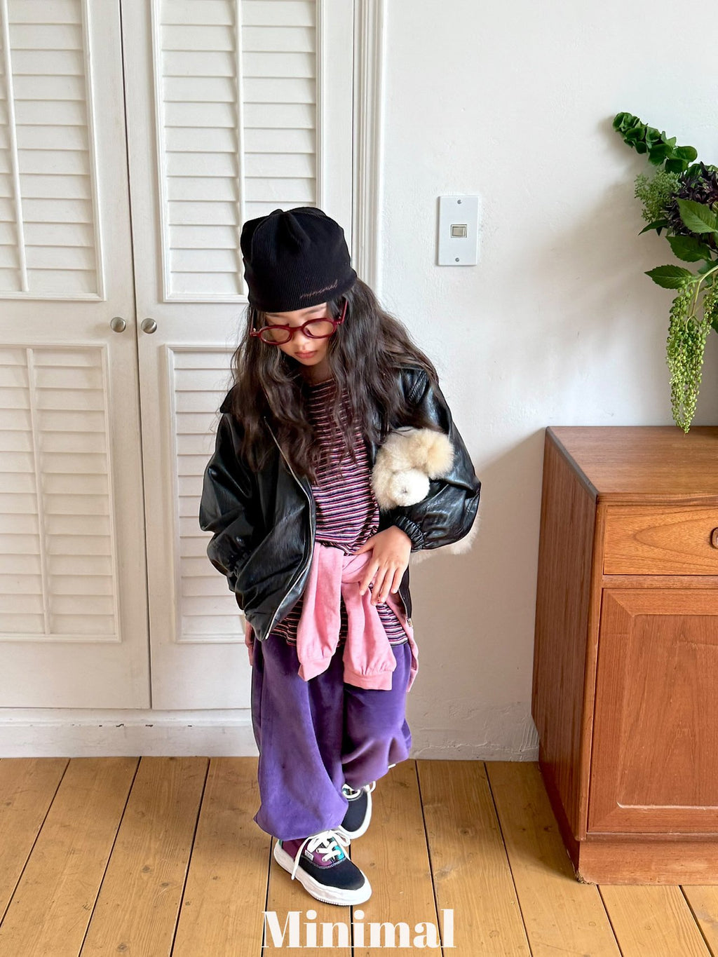 Minimal Velour Button Jogger Pants