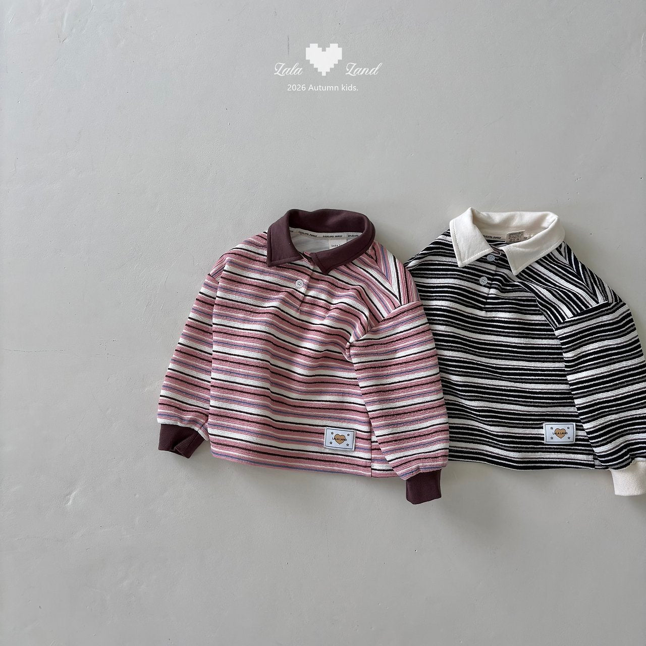Lalaland Pig Stripe Collar Tee