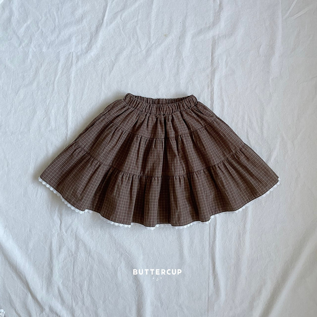 Buttercup Check Tiered Skirt