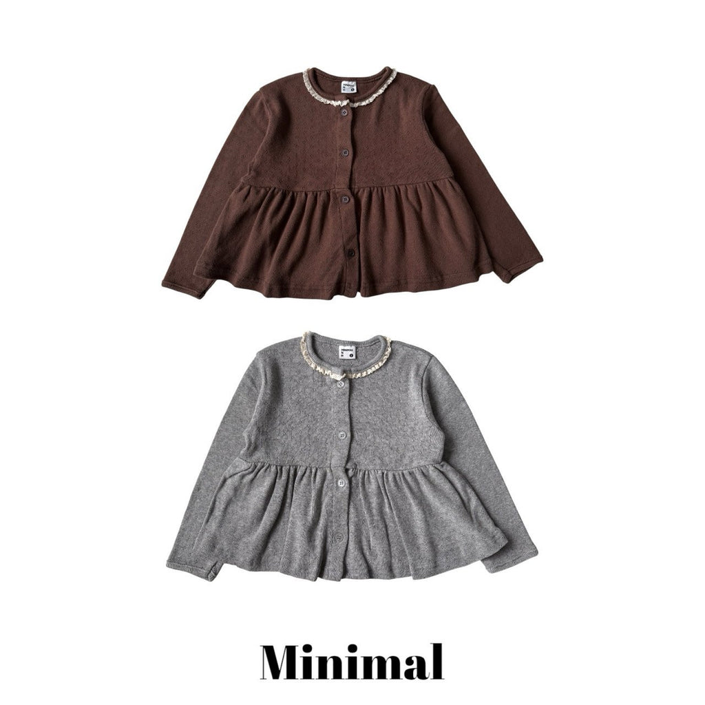 Minimal Lace Frill Cardigan