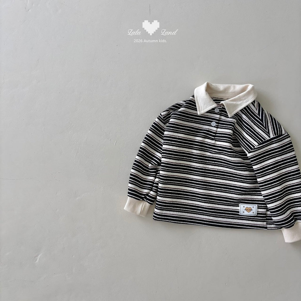 Lalaland Pig Stripe Collar Tee
