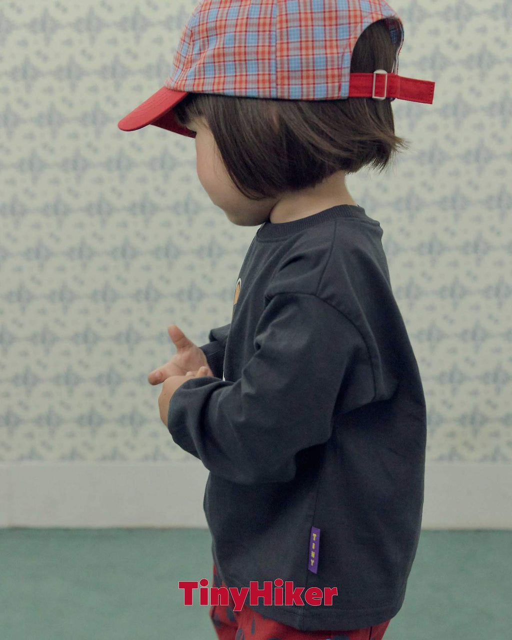Tiny Hiker Autumn Check Ball Cap
