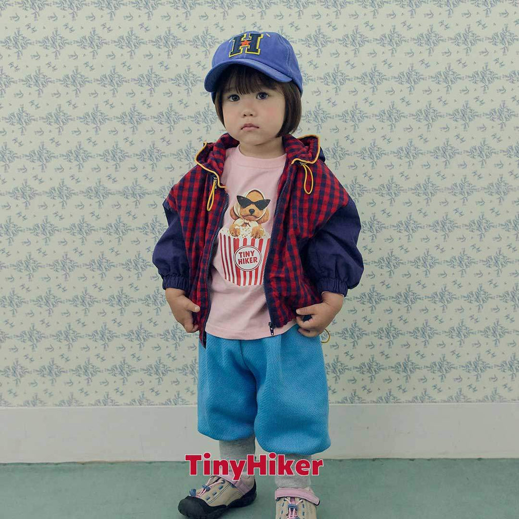Tiny Hiker Bbosik Check Hooded Jumper