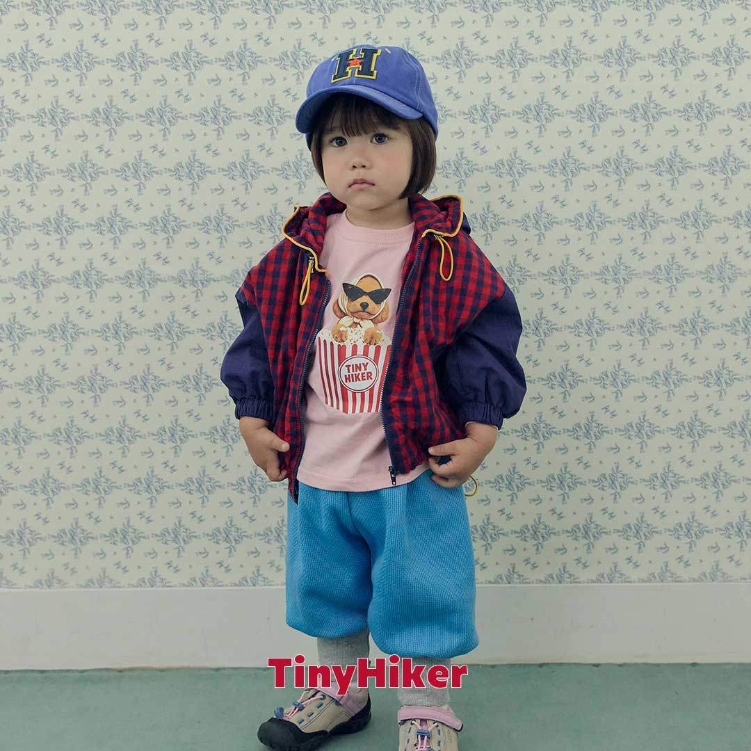 Tiny Hiker Bbosik Check Hooded Jumper