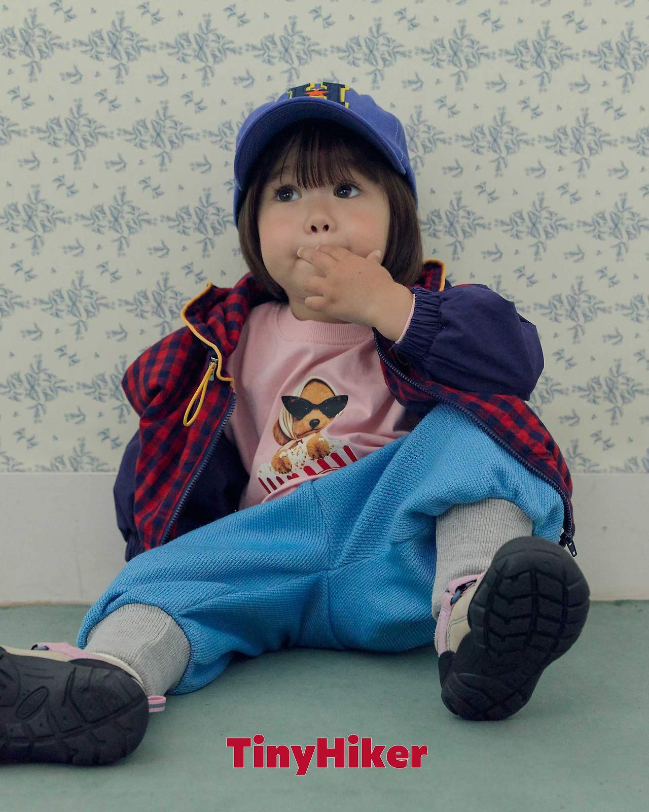 Tiny Hiker Bbosik Check Hooded Jumper