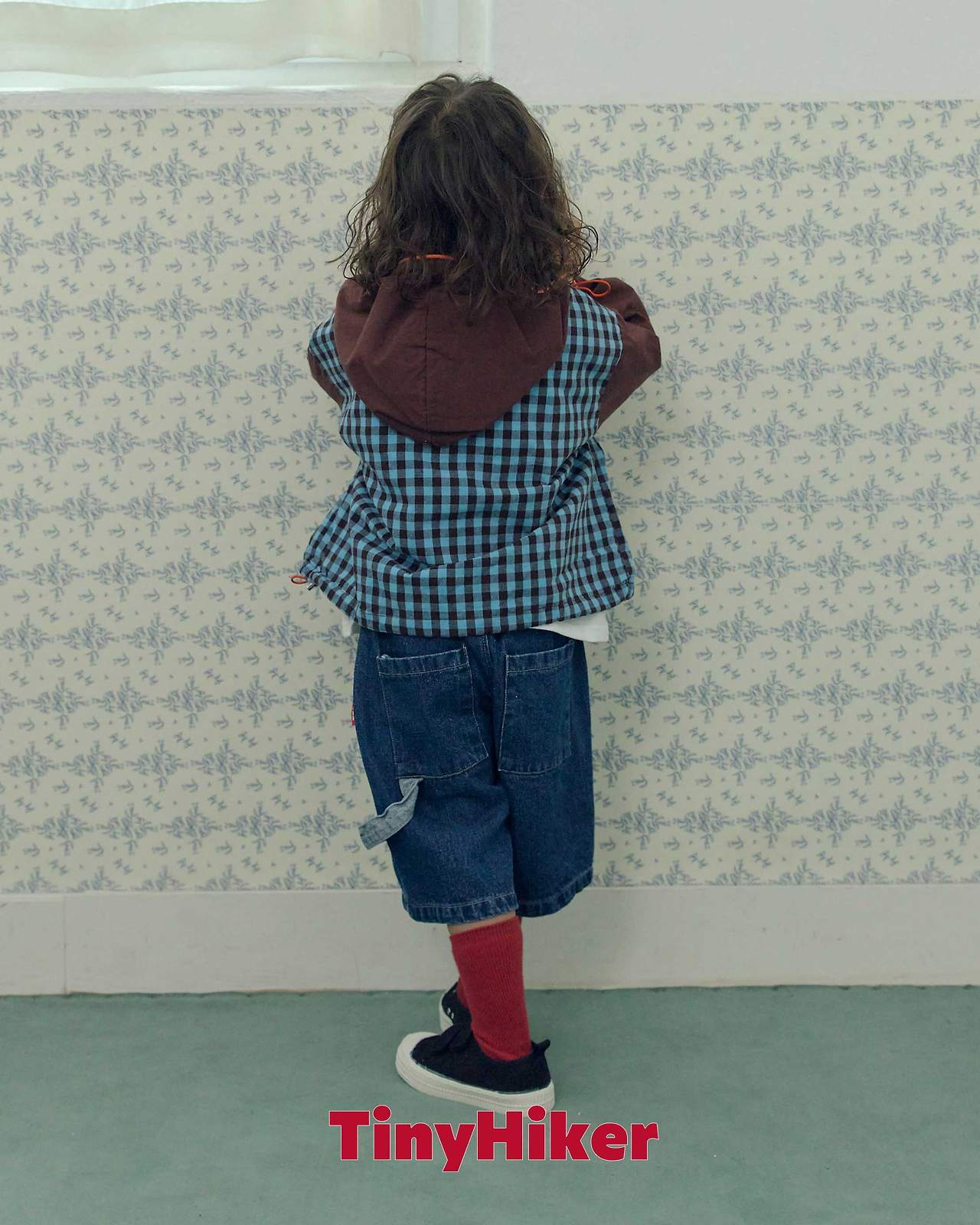 Tiny Hiker Bbosik Check Hooded Jumper