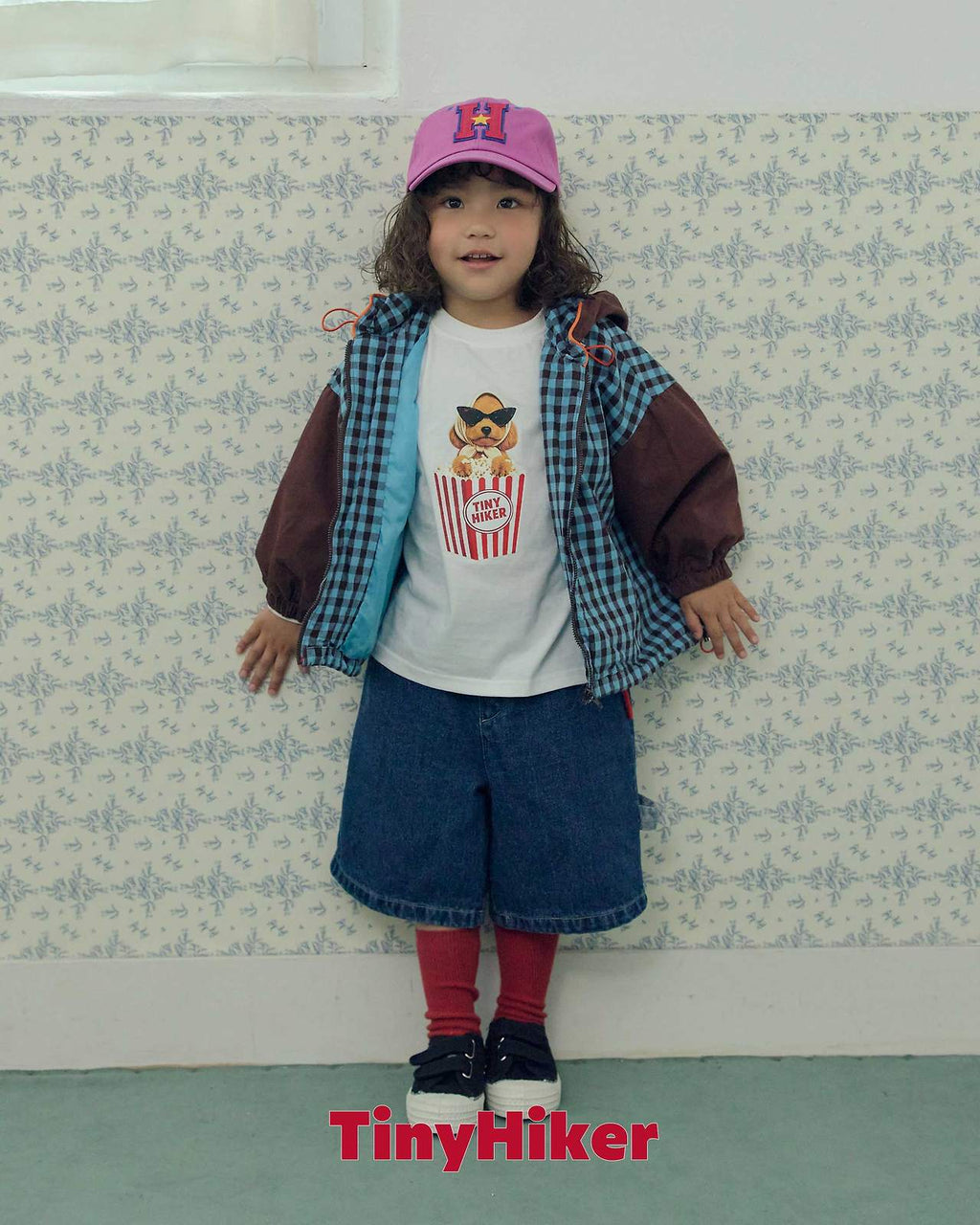 Tiny Hiker Bbosik Check Hooded Jumper