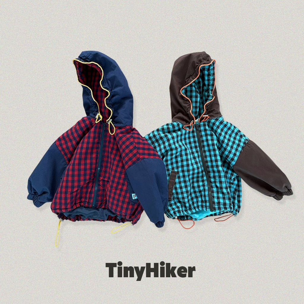 Tiny Hiker Bbosik Check Hooded Jumper