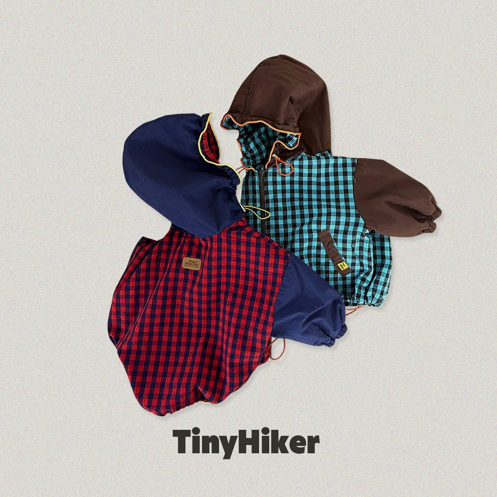 Tiny Hiker Bbosik Check Hooded Jumper