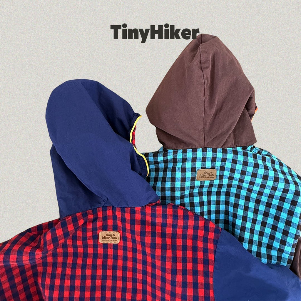 Tiny Hiker Bbosik Check Hooded Jumper
