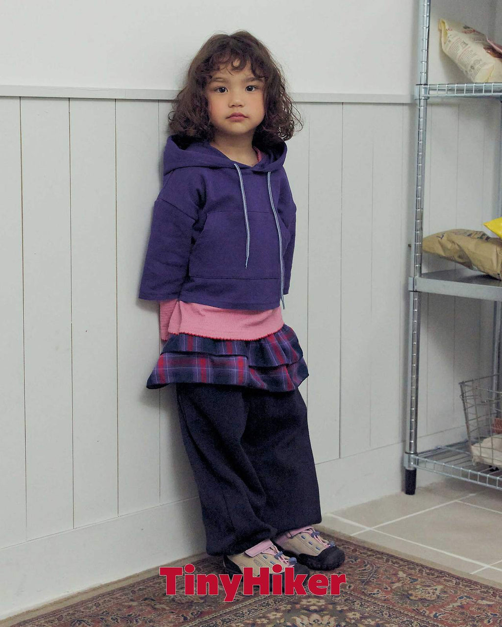 Tiny Hiker Din Din Layered Hoodie