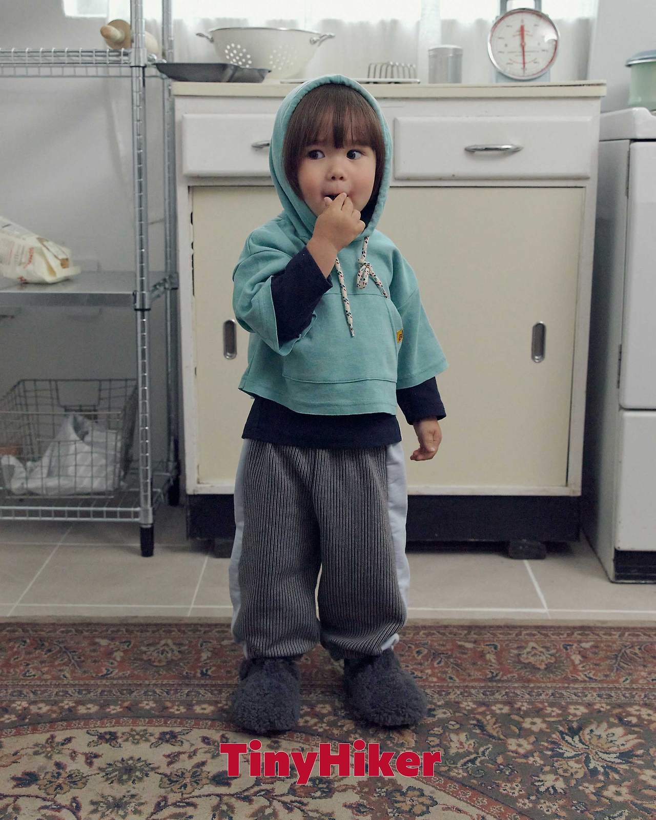 Tiny Hiker Din Din Layered Hoodie