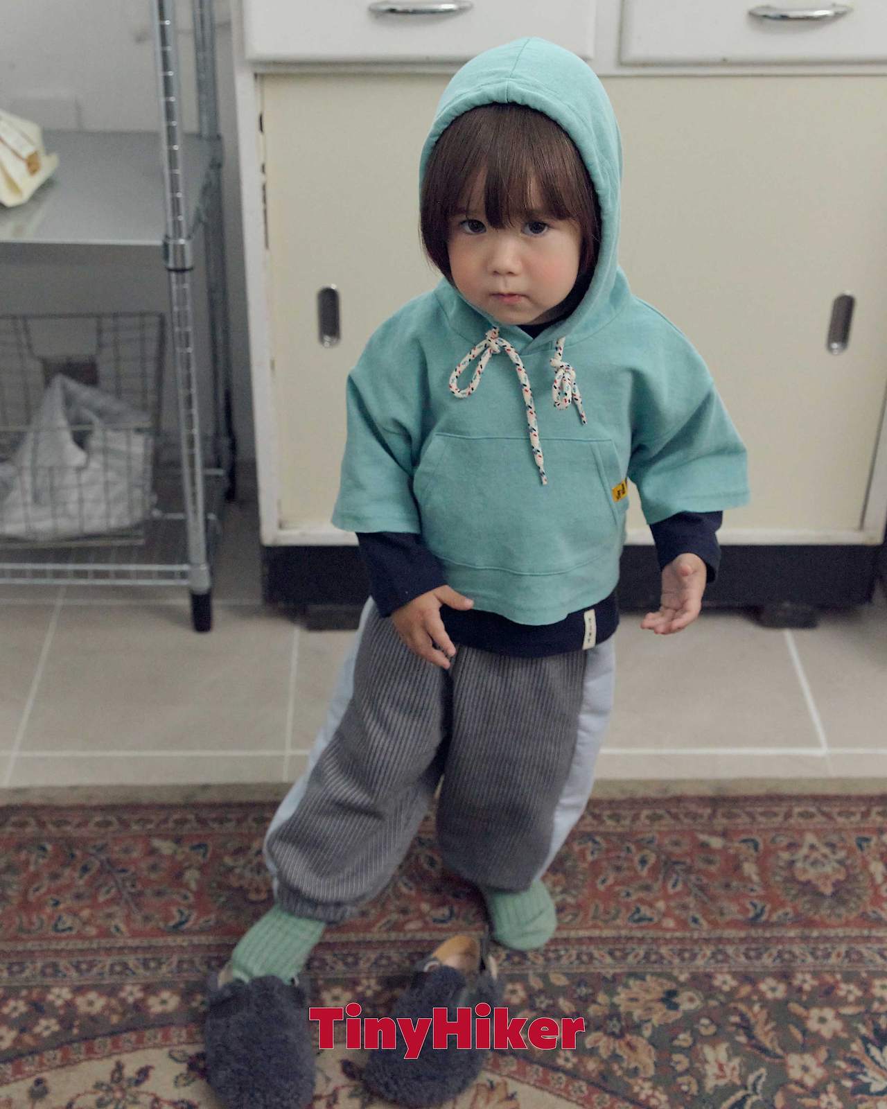 Tiny Hiker Din Din Layered Hoodie