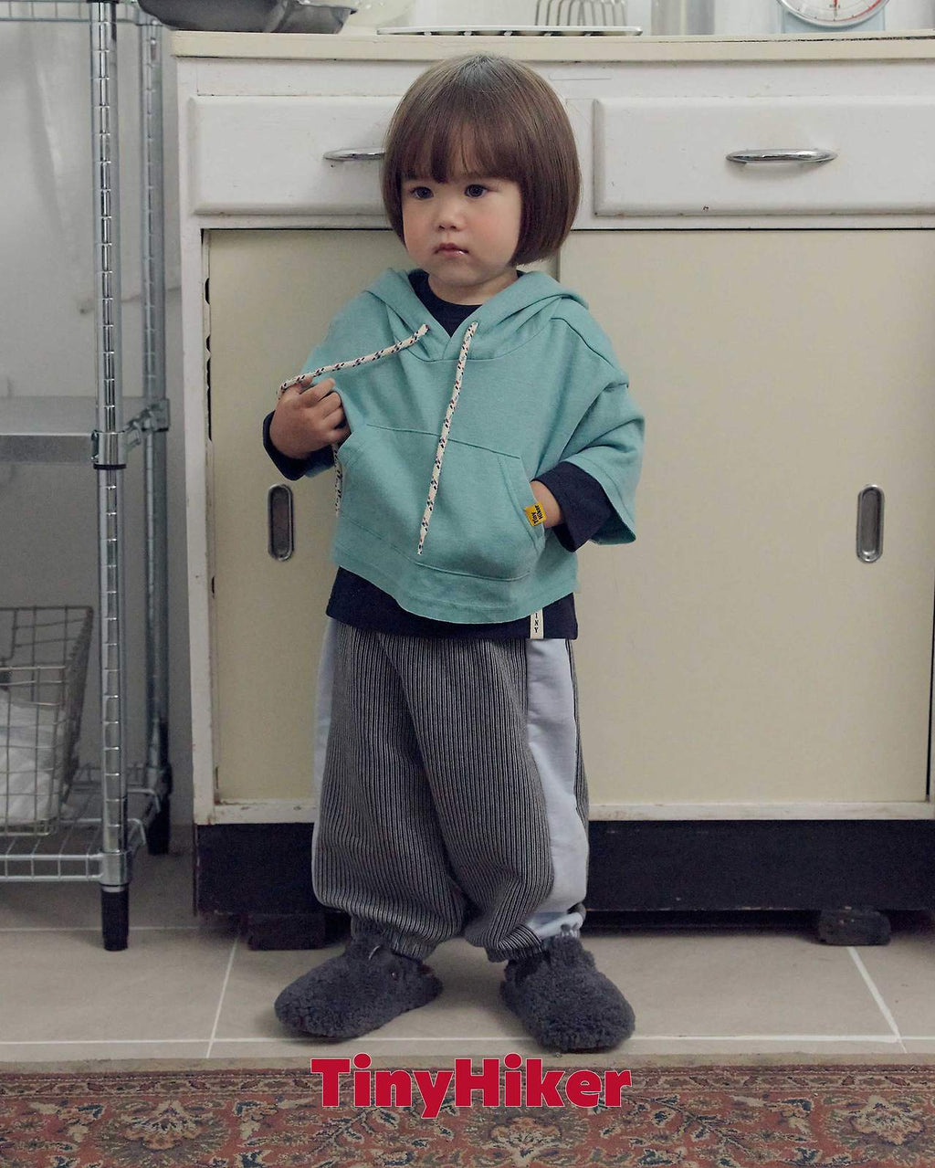 Tiny Hiker Din Din Layered Hoodie