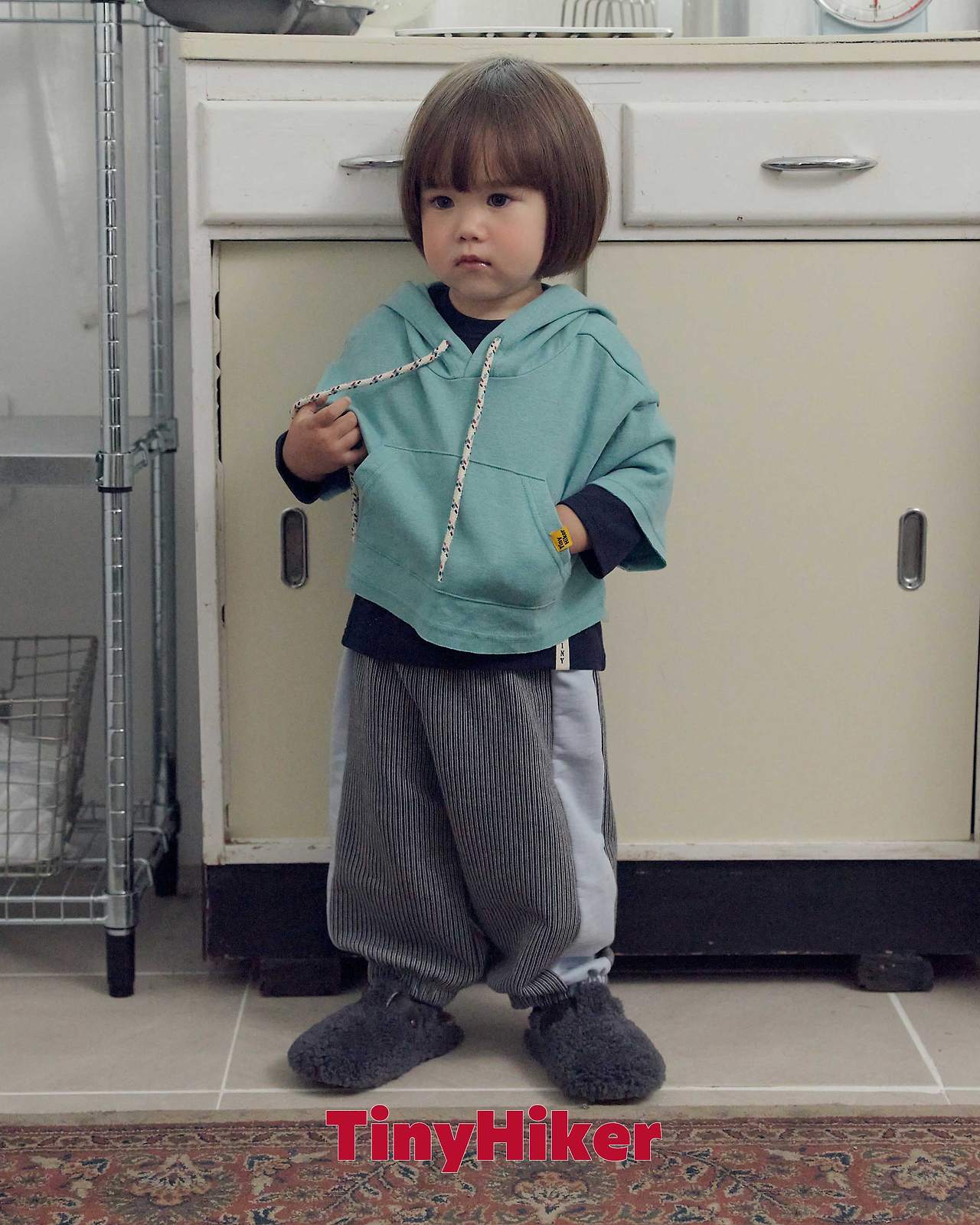 Tiny Hiker Din Din Layered Hoodie