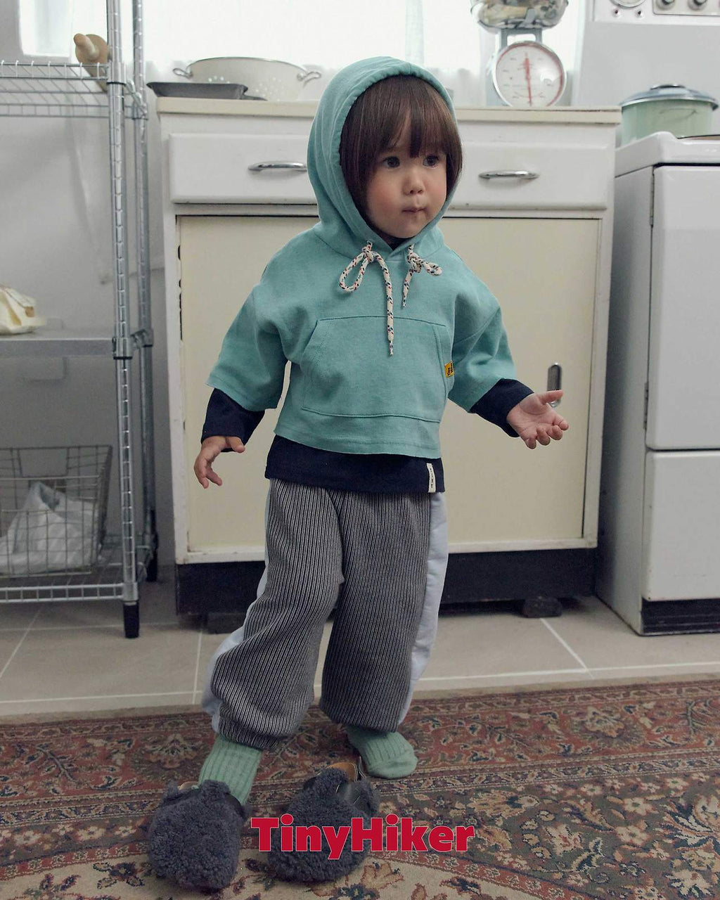 Tiny Hiker Din Din Layered Hoodie