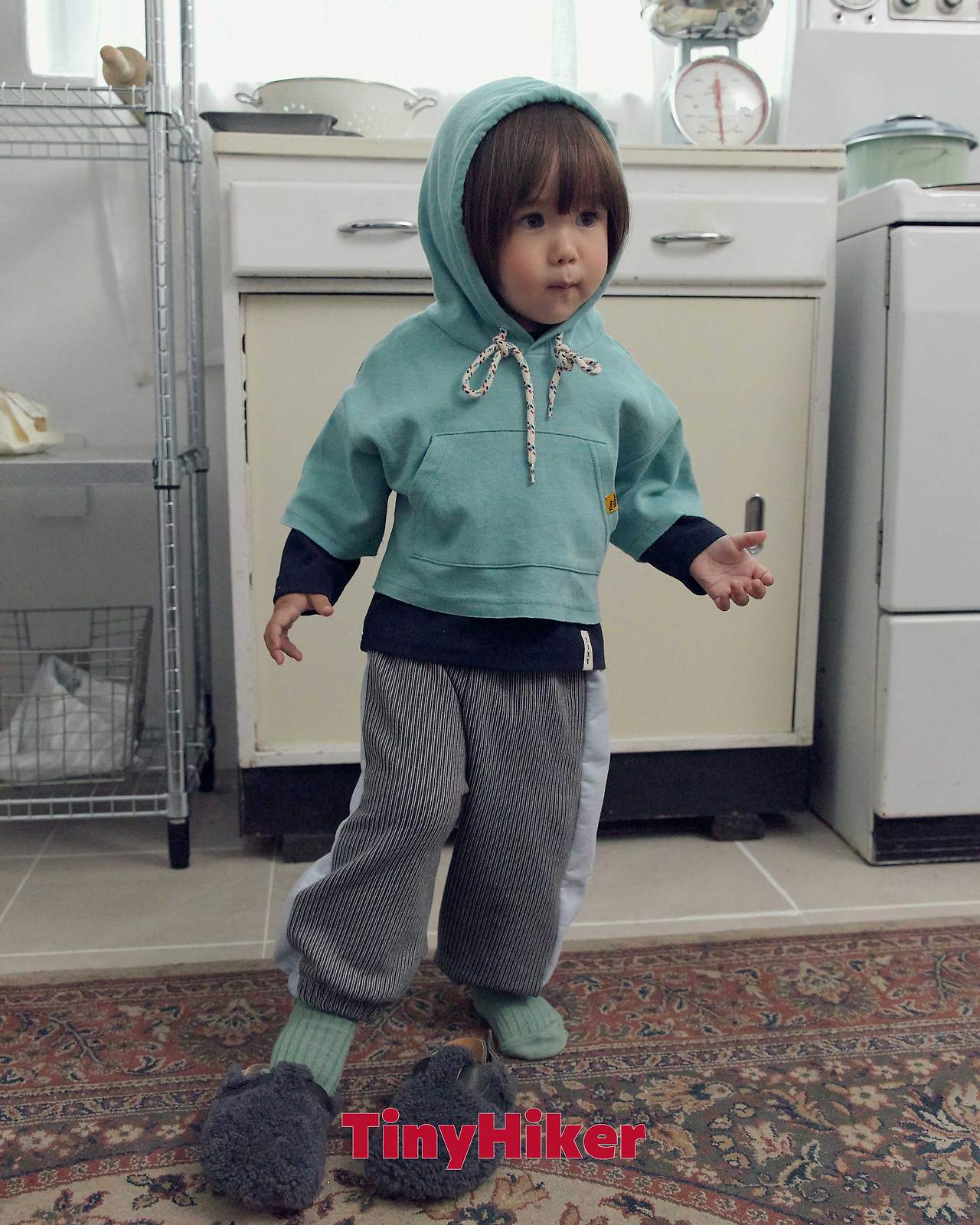 Tiny Hiker Din Din Layered Hoodie