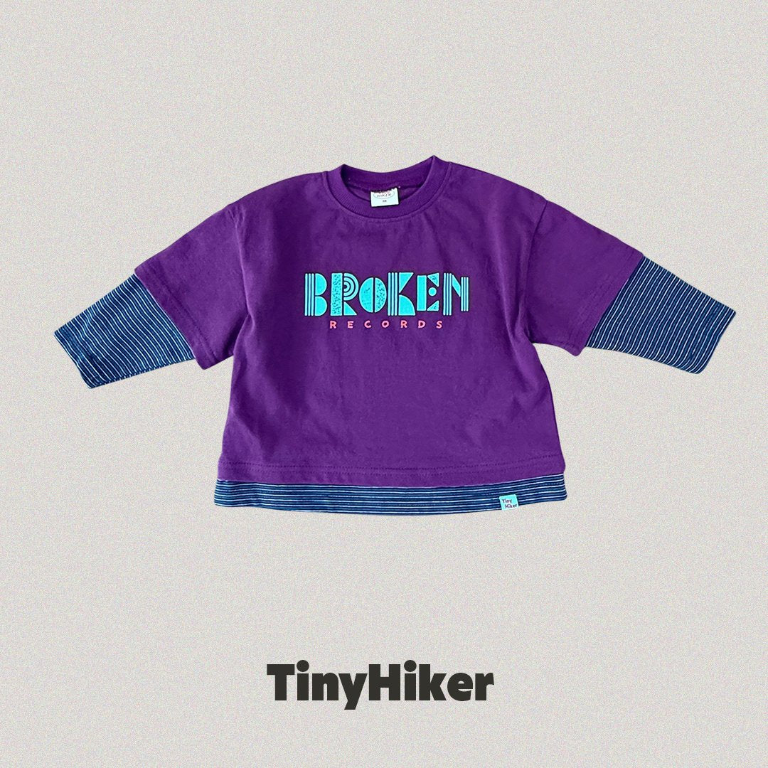 Tiny Hiker Record Layered Slim Tee