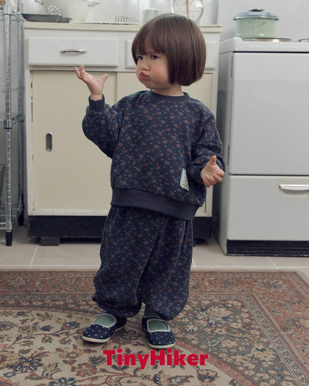Tiny Hiker Madeleine Waffle Sweatshirt
